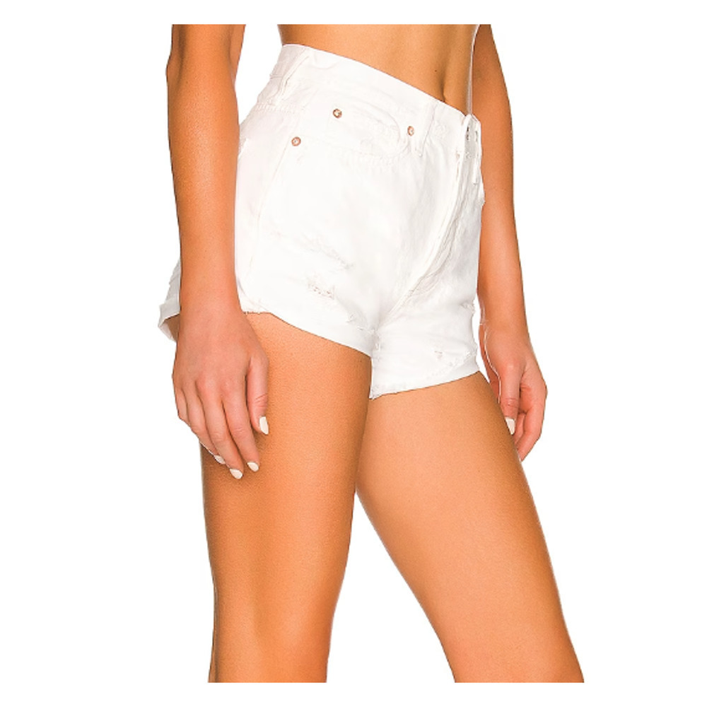 Free People White Jean Shorts